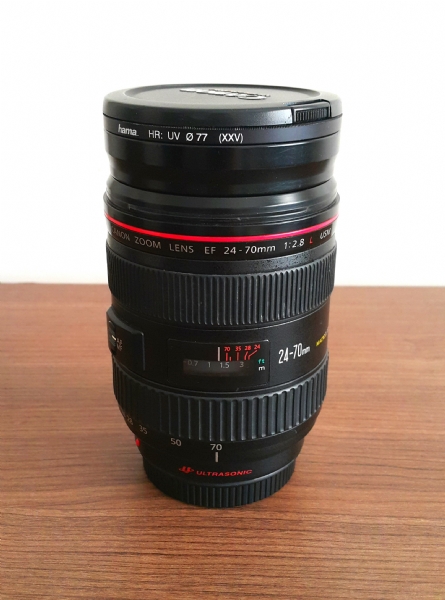 Canon Ef 24-70mm 2. 8 L Usm Lens + Uv+cpl+parasoley